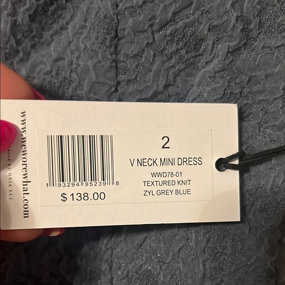 WeWoreWhat Blue Plunge Neck A-Line Sundress - Picture 8 of 15